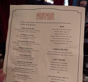 Murmur Piano Bar Food & Beverages in Melbourne