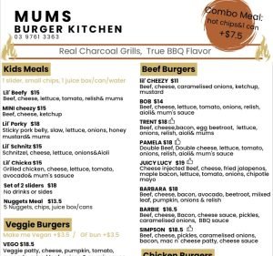 Mum's Burger Kitchen Food & Beverages in Boronia